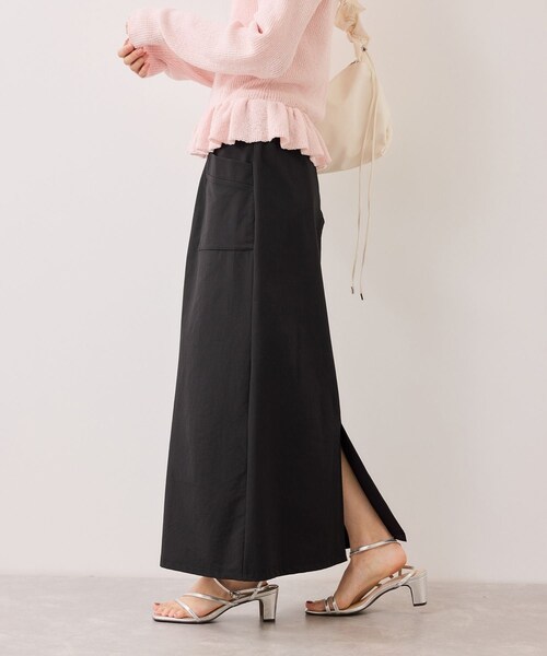 VIS(ビス)の「ストレッチIラインスカート(スカート・レディース・ブラック/チャコール・M/S)」の2枚目の写真