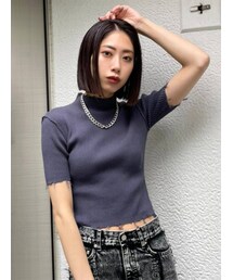 EMODA | クラッシュショートリブニット(ニット/セーター)