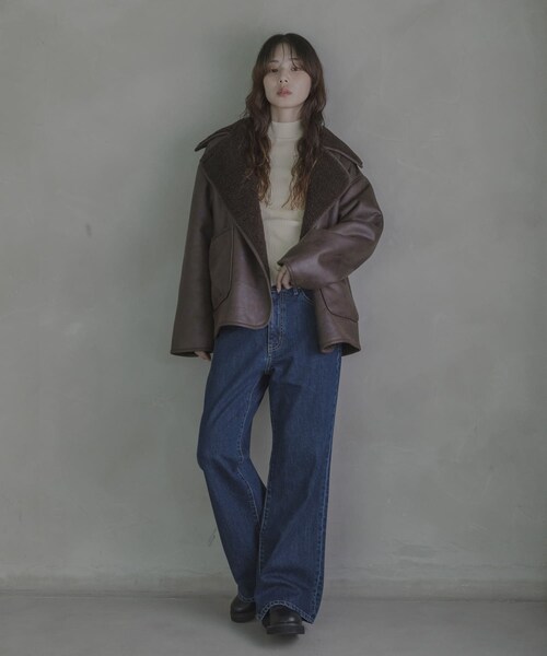 URBAN RESEARCH Sonny Label（アーバンリサーチサニーレーベル）の「リバーシブルフェイクムートンボアコート（ムートンコート・レディース・ブラック/ブラウン・Free）」の18枚目の写真