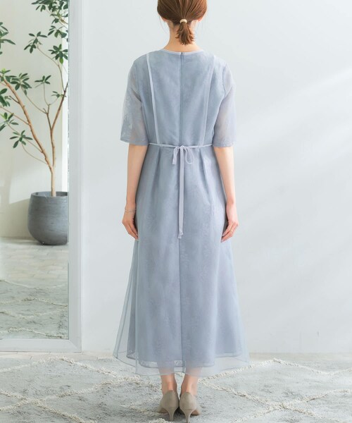 URBAN RESEARCH ROSSO（アーバンリサーチロッソ）の「kaene　シアーレースパイピングドレス（ワンピース・レディース・sax/bk・38）」の16枚目の写真