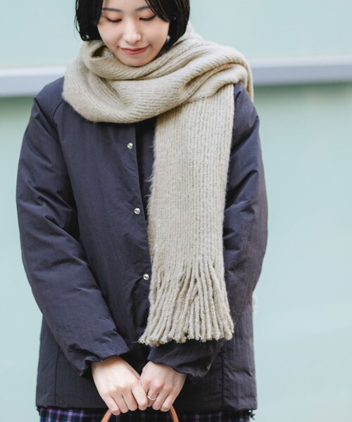 RODE SKO（ロデスコ）の「ラッセル起毛マフラー（マフラー・レディース・GRAY/OFF/MINT・one）」の8枚目の写真