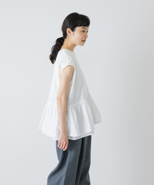 かぐれ（カグレ）の「裾フリルノースリーブインナーカットソー（Tシャツ/カットソー・レディース・OFF・Free）」の6枚目の写真