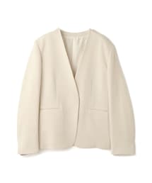 ROPE' | トリアセダブルクロス Ｖネックジャケット/イージーケア・セットアップ対応・26SS(ノーカラージャケット)