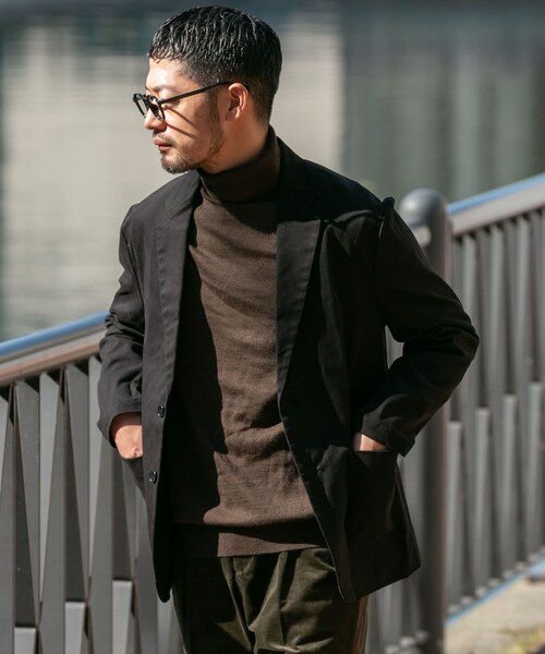 URBAN RESEARCH ROSSO（アーバンリサーチロッソ）の「『XLサイズあり』ピーチツイルストレッチシングルジャケット（テーラードジャケット・メンズ・DARK BROWN/NAVY/BLACK・M/L/XL）」の6枚目の写真