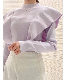 MERCURYDUO | ラッフルコンパクトモックネックニット(ニット/セーター)