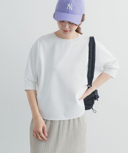 URBAN RESEARCH DOORS（アーバンリサーチドアーズ）の「ニットドッキングドルマン プルオーバー（Tシャツ/カットソー・レディース・OFF WHITE/L.KHAKI/NAVY/BLACK/RED BEANS・Free）」の10枚目の写真
