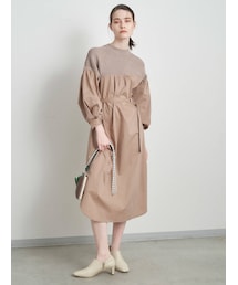 ELENDEEK | CABLE NECK MIX OP(ワンピース)