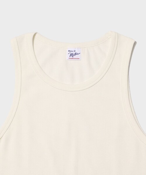 ADAM ET ROPE'（アダムエロペ）の「《別注》【Miller/ミラー】RIB TANKTOP（タンクトップ・メンズ・ブラック/ホワイト・L/M）」の14枚目の写真