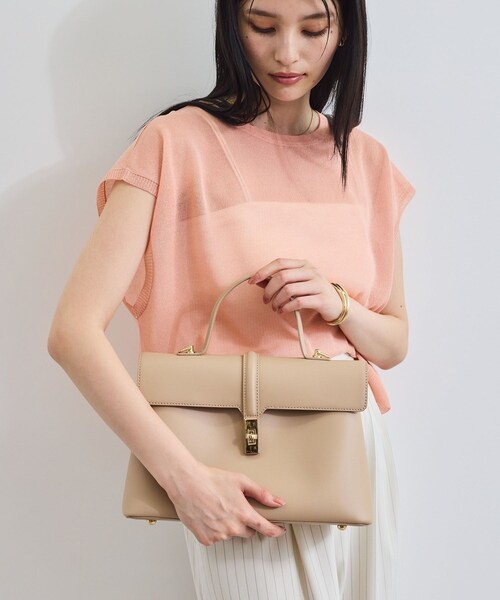 VIS（ビス）の「ひねり金具ワンハンドルバッグ/2WAY,軽量（ハンドバッグ・レディース・ブラック系/グレー系/ベージュ/ブラック/キャメル・F）」の21枚目の写真