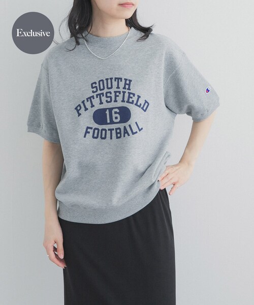 URBAN RESEARCH DOORS(アーバンリサーチドアーズ)の「『別注』CHAMPION×DOORS SWEAT SHORT-SLEEVE SHIRTS(スウェット・レディース・OATMEAL/GRAY/OFFBLACK/DARKBLUE・One)」の2枚目の写真