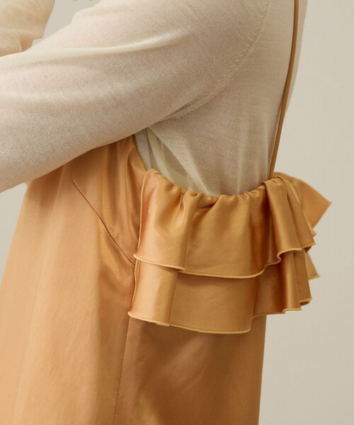 ROPE'（ロペ）の「【洗える】シャイニーサテンキャミワンピース（ドレス・レディース・オフホワイト/オレンジ・F）」の22枚目の写真