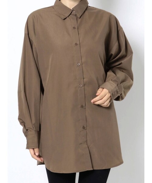 MURUA（ムルーア）の「ブロードオーバーサイズシャツ（シャツ/ブラウス・レディース・ホワイト/ピンク/パープル/ブラウン・F）」の18枚目の写真