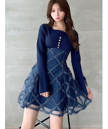 RESEXXY | ドッキングフレアミニニットワンピース(ワンピース)