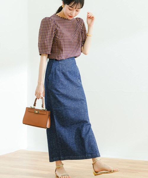 URBAN RESEARCH（アーバンリサーチ）の「綿麻デニムタイトスカート（デニムスカート・レディース・INDIGO/L.BLUE・36/38）」の10枚目の写真