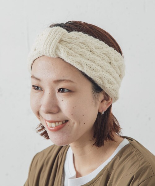 URBAN RESEARCH Sonny Label（アーバンリサーチサニーレーベル）の「HIGHLAND 2000　アルパカヘッドバンド（ヘアバンド・レディース・WHITE/CHARCOAL/CAMEL・one）」の4枚目の写真