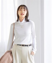 nissen | 大きいサイズ綿１００％フライスタートルネックＴシャツ(Tシャツ/カットソー)