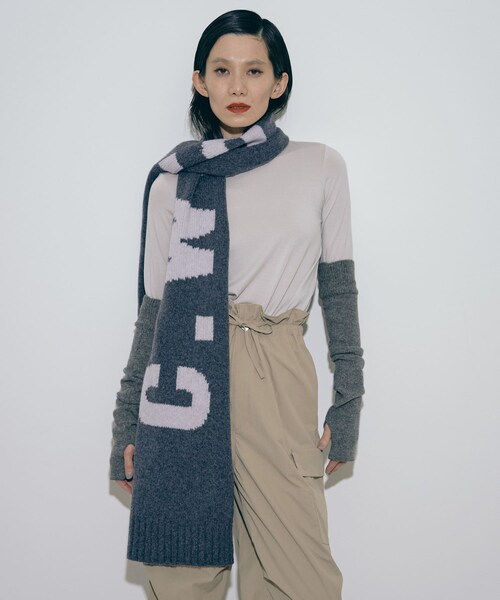 THE GOODLAND MARKET（ザグッドランドマーケット）の「cwtch　RWS Recycle Wool Scarf（マフラー・レディース・LGgray/black/mocha/L.Gray/LGcitron・one）」の14枚目の写真