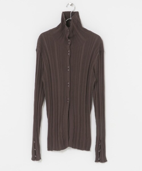 KBF（ケイビーエフ）の「ボタンアップランダムRIBニット（ニット/セーター・レディース・L.BEIGE/BROWN/CHARCOAL・One）」の21枚目の写真