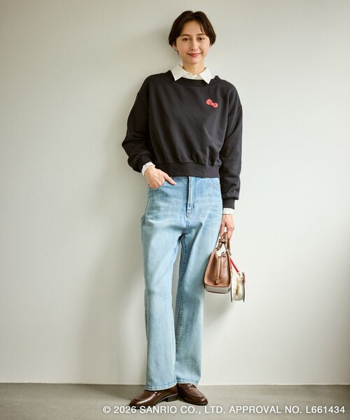 ROPE' PICNIC（ロペピクニック）の「【ROPE' PICNIC×ハローキティ】ボートネック裏毛プルオーバー（スウェット・レディース・チャコール/キナリ/ピンク系・F）」の18枚目の写真