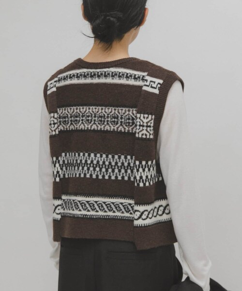 KBF（ケイビーエフ）の「ジャガードリメイクベスト（ベスト・レディース・NAVY/GRAY/BROWN・One）」の21枚目の写真