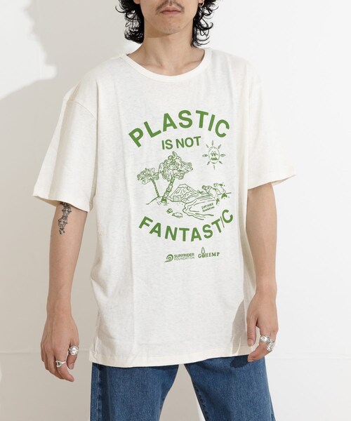 THE GOODLAND MARKET（ザグッドランドマーケット）の「SURFRIDER FOUNDATION　SFJxGOHEMP Message T-Shirts（Tシャツ/カットソー・メンズ・off・S/M/L/XL）」の2枚目の写真