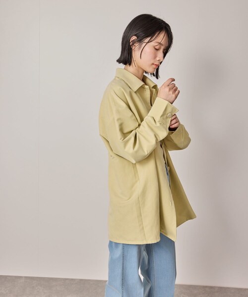 NERGY（ナージー）の「【ウォッシャブル対応】フェイクスエードシャツジャケット（その他アウター・レディース・ベージュ/ライトグリーン・F）」の18枚目の写真