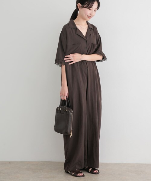 ITEMS URBANRESEARCH(アイテムズ アーバンリサーチ)の「レースドッキングオールインワン(つなぎ/オールインワン・レディース・BLK/D/BRN・Free)」の15枚目の写真