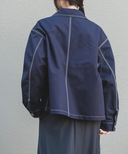 URBAN RESEARCH DOORS（アーバンリサーチドアーズ）の「FORK&SPOON　PEダックジャケット（カバーオール・レディース・NAVY/IVORY・1）」の15枚目の写真