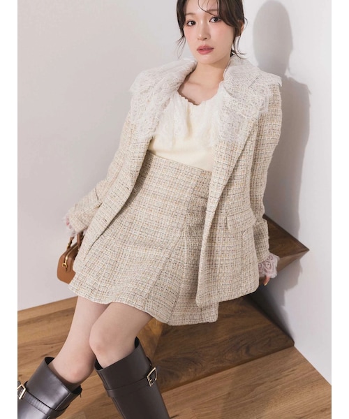 MERCURYDUO（マーキュリーデュオ）の「【セットアップ着用可】バックZIPミニスカパン（その他パンツ・レディース・アイボリー/チャコールグレー/ブルー/ベージュ・S/M）」の5枚目の写真