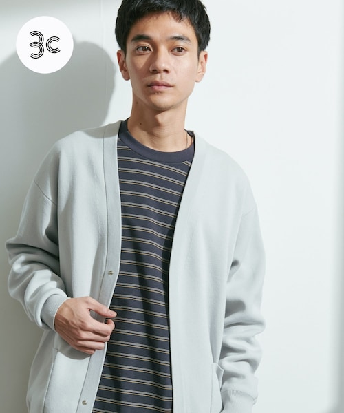 URBAN RESEARCH DOORS（アーバンリサーチドアーズ）の「『UR TECH Renew Knit』Vネックカーディガン（カーディガン/ボレロ・メンズ・GRAY/CHARCOAL/LIGHTBROWN・M/L）」の2枚目の写真