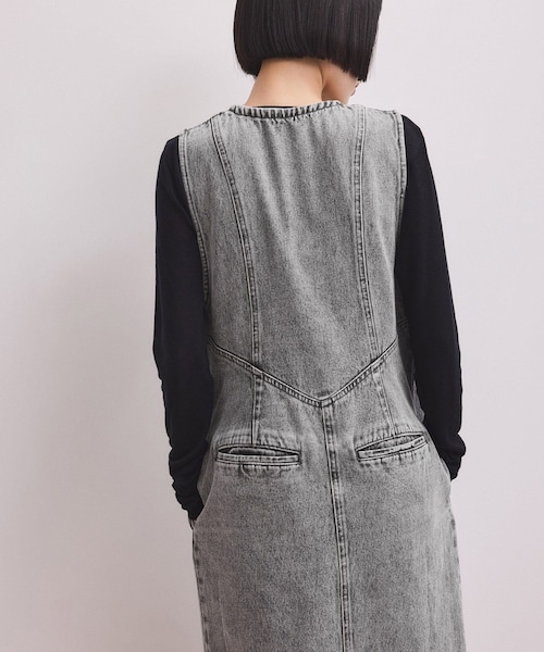 ADAM ET ROPE'（アダムエロペ）の「【WEB限定】ドロストネックデニムワンピース（ワンピース・レディース・ブラック系/ブルー系・36/38）」の12枚目の写真