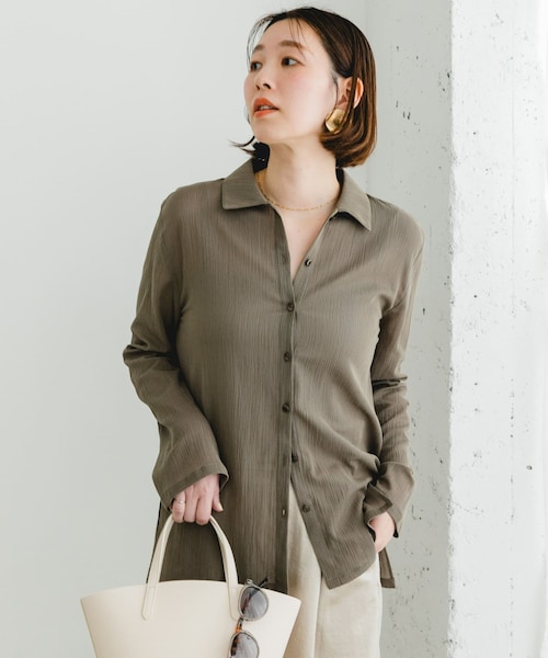 URBAN RESEARCH ROSSO（アーバンリサーチロッソ）の「F by ROSSO　楊柳シアーシャツ（シャツ/ブラウス・レディース・YELLOW/P/BEIGE/GRAY・FREE）」の9枚目の写真