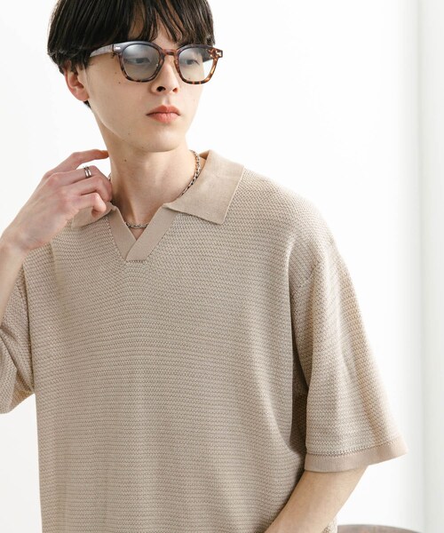 SENSE OF PLACE by URBAN RESEARCH(センスオブプレイスバイアーバンリサーチ)の「『ユニセックス』『洗濯可』ミックススキッパーニット(ニット/セーター・メンズ・L.BEIGE/OLIVE/RED・M/L)」の12枚目の写真