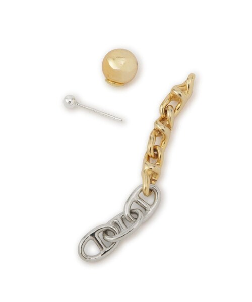 ADAM ET ROPE'(アダムエロペ)の「【EO for ADAM ET ROPE'】3way Chain Pierce(ピアス(両耳用)・レディース・ゴールド・F)」の4枚目の写真