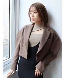 MURUA | パウダーツイルショートジャケット【セットアップ着用可能】(テーラードジャケット)