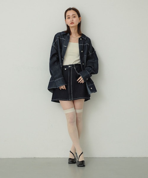 SENSE OF PLACE by URBAN RESEARCH(センスオブプレイスバイアーバンリサーチ)の「シシュウデニムミニスカート(デニムスカート・レディース・ONE WASH/L.INDIGO・S/M)」の10枚目の写真