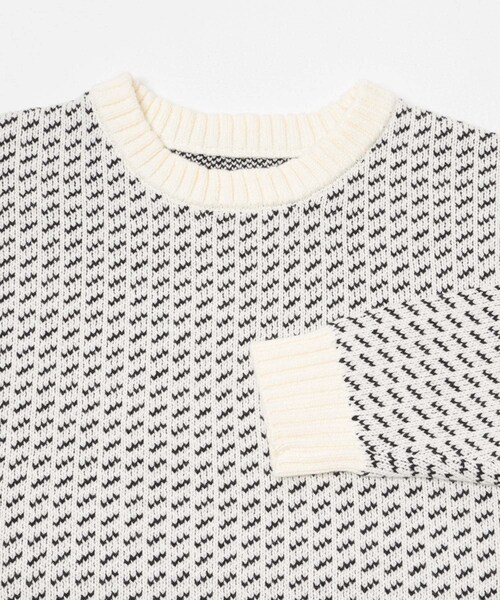 ITEMS URBANRESEARCH（アイテムズ アーバンリサーチ）の「マシンウォッシャブル バーズアイ クルーニット（ニット/セーター・メンズ・WHT/BGD/NVY/BLK・M/L）」の14枚目の写真