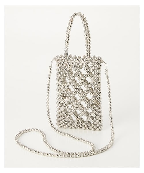 nissen（ニッセン）の「ミニマムビーズ３WAYショルダーバッグ（選べる肩紐長さ）（ショルダーバッグ・メンズ・パール調ビーズ/シルバー調ビーズ・1/2）」の3枚目の写真