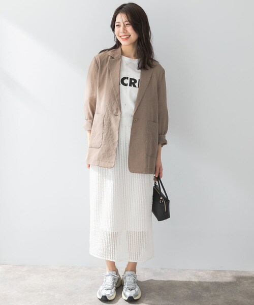 URBAN RESEARCH ROSSO（アーバンリサーチロッソ）の「F by ROSSO　シアーシャツジャケット（テーラードジャケット・レディース・MOCHA/L/BEIGE・FREE）」の10枚目の写真