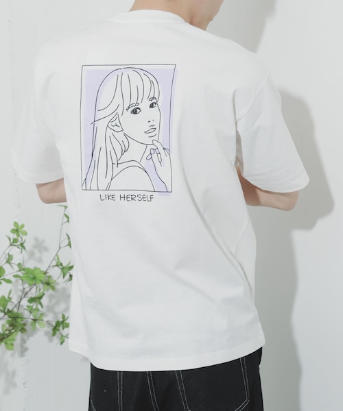 SENSE OF PLACE by URBAN RESEARCH(センスオブプレイスバイアーバンリサーチ)の「ガールグラフィックTシャツ(5分袖)(Tシャツ/カットソー・メンズ・PURPLE/WHITE①/PINK/ORANGE①/WHITE②/ORANGE②/WHITE③/MINT/ORANGE③・M/L)」の18枚目の写真