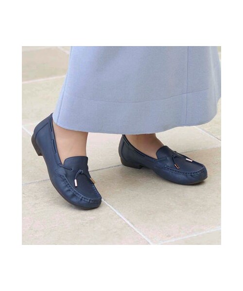 ing（イング）の「イング ing リボンモチーフモカシューズ （ドレスシューズ・レディース・BL/NV/OG/CL/BR・225/22.5cm/230/23cm/235/23.5cm/240/24cm/245/24.5cm/250/25cm）」の7枚目の写真