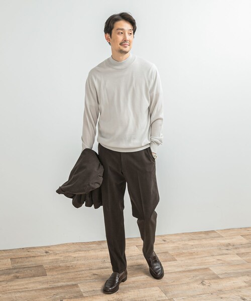 URBAN RESEARCH DOORS（アーバンリサーチドアーズ）の「LIFE STYLE TAILOR　マシンウォッシャブルハイゲージモックニット（シャツ/ブラウス・メンズ・IVORY/NAVY/杢CHARCOAL/杢BROWN・M/L）」の10枚目の写真