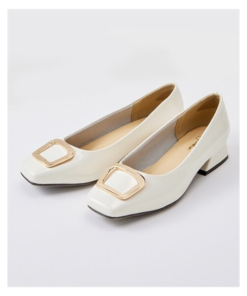 nissen（ニッセン）の「【ゆったり幅広】メタルパーツスクエアトゥパンプス（低反発中敷）（ワイズ４Ｅ）（パンプス・メンズ・黒/アイボリー・M=23.5~24.0cm/4E/L=24.5~25.0cm/4E/LL=25.5~26.0cm/4E/3L=26.5~27.0cm/4E）」の3枚目の写真