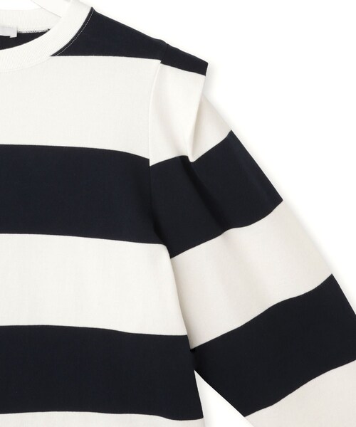 ADAM ET ROPE'(アダムエロペ)の「【PHEENY(フィーニー)】別注 Heavy weight border tucked sleeve(Tシャツ/カットソー・レディース・ネイビー/ワイン系・F)」の15枚目の写真
