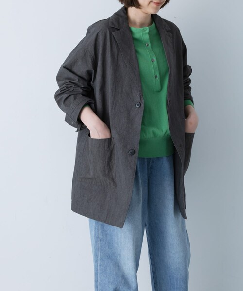 かぐれ（カグレ）の「『ユニセックス』コットンテーラードジャケット（テーラードジャケット・レディース・BEIGE/CHARCOAL/BLACK・1/2）」の19枚目の写真