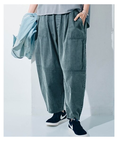 nissen（ニッセン）の「ピグメント染ボリュームコクーンデニムパンツ＜大きいサイズ有＞（パンツ・レディース・サックス/チャコール・S/M/L/LL/3L）」の5枚目の写真