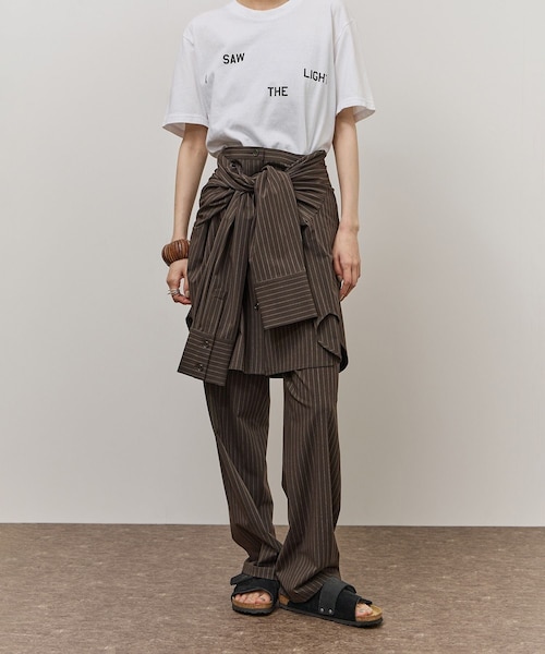 ADAM ET ROPE'(アダムエロペ)の「マルチWAYレイヤードシャツパンツ/接触冷感(スラックス・レディース・グレー/ダークブラウン・34/36/38)」の7枚目の写真