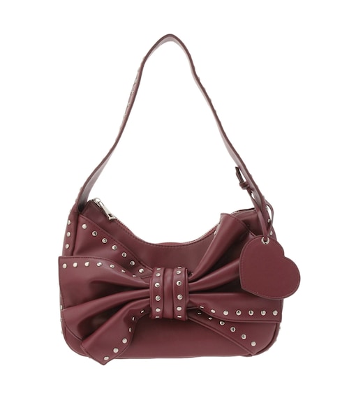 RESEXXY（リゼクシー）の「スタッズポイントビッグリボンバッグ（ショルダーバッグ・レディース・アイボリー/ブラック/レッド・F）」の3枚目の写真