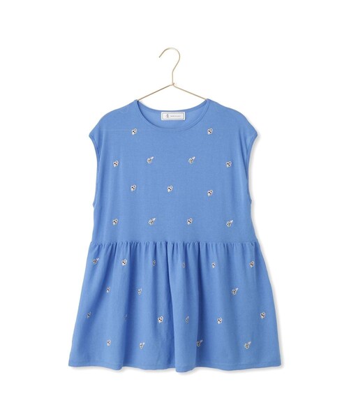 ROPE' PICNIC(ロペピクニック)の「【ちゃんと+かわいい保証】シャーベットニット 刺繍シアーペプラムニット/UVケア・接触冷感(ニット/セーター・レディース・ブラック/ダークブラウン/ブルー系・F)」の7枚目の写真