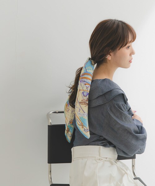 URBAN RESEARCH ROSSO（アーバンリサーチロッソ）の「manipuri　65ビットバルーン（バンダナ/スカーフ・レディース・LIGHTBLUE・-）」の3枚目の写真
